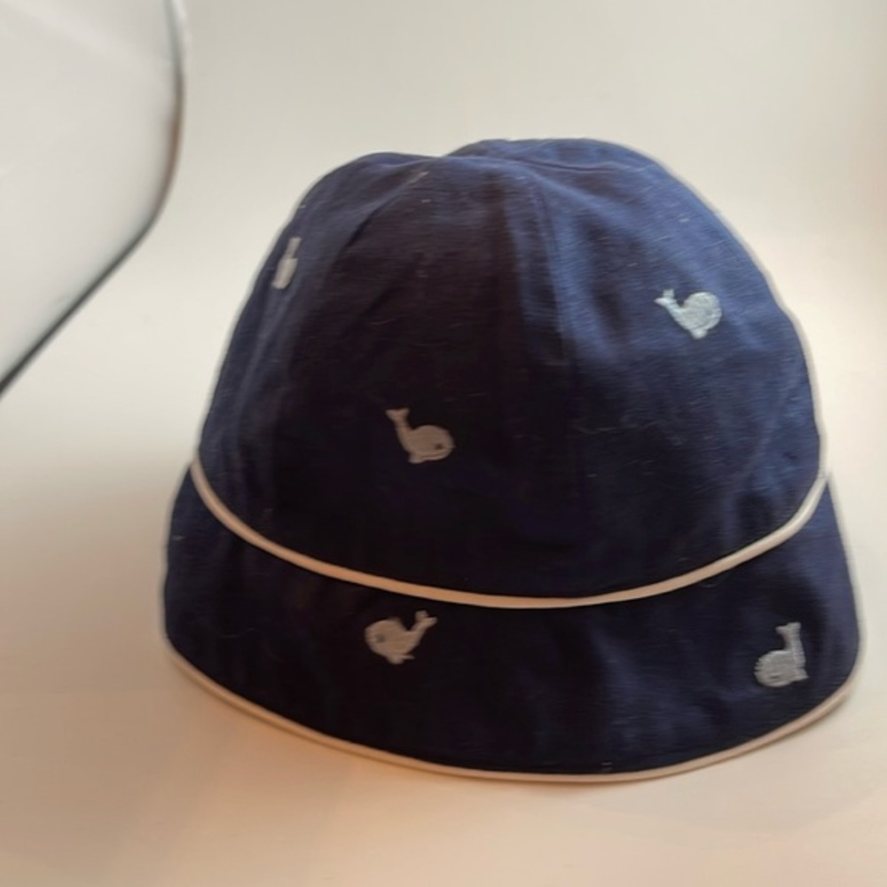 Bucket Hat Navy Blue with Whales